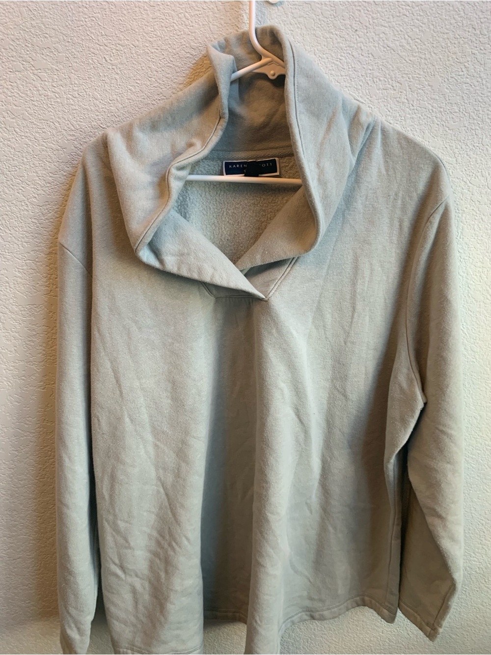 Karen Scott Light Sage Funnel Neck Pullover